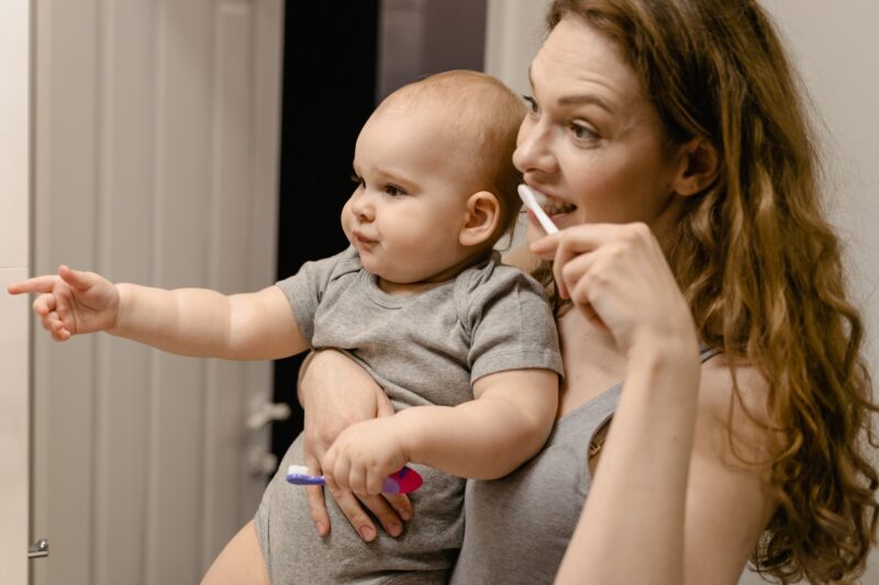 Teaching teeth brushing for kids